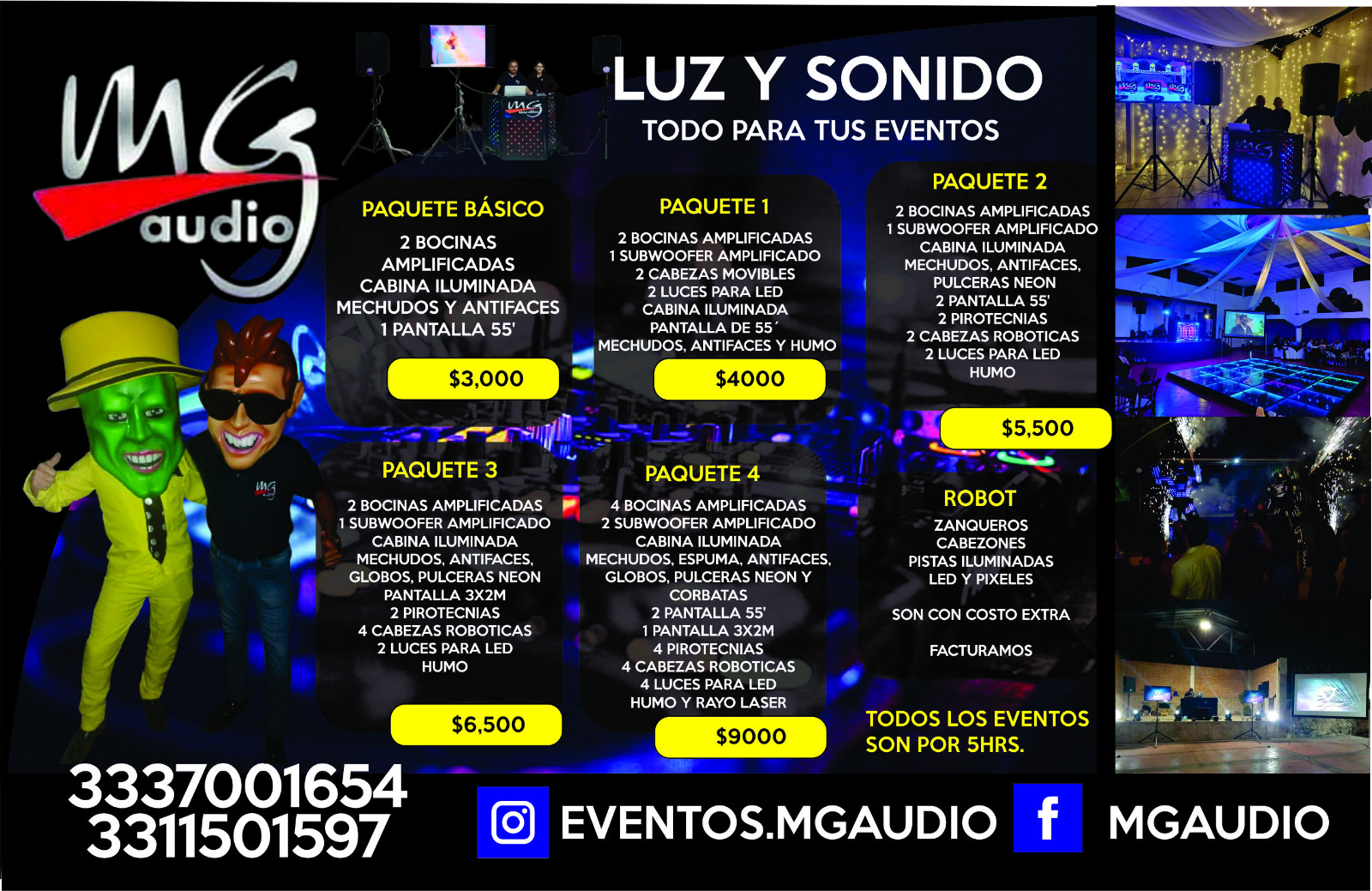 Luz y sonido MG audio